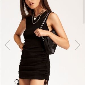 New* Lioness Ribbed‎ Ruched Mini Dress